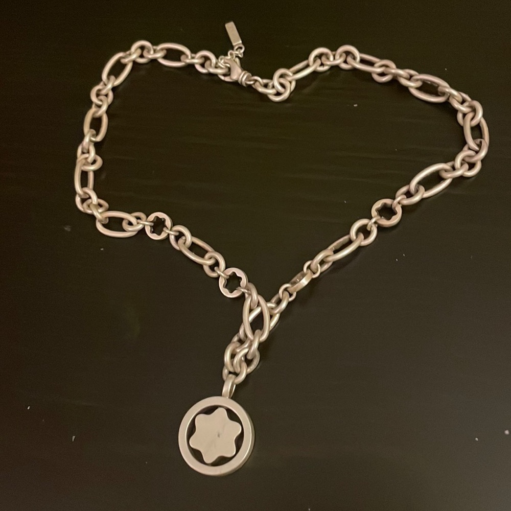 Montblanc stainless steel neckless with pendant authentic with Diamond, box